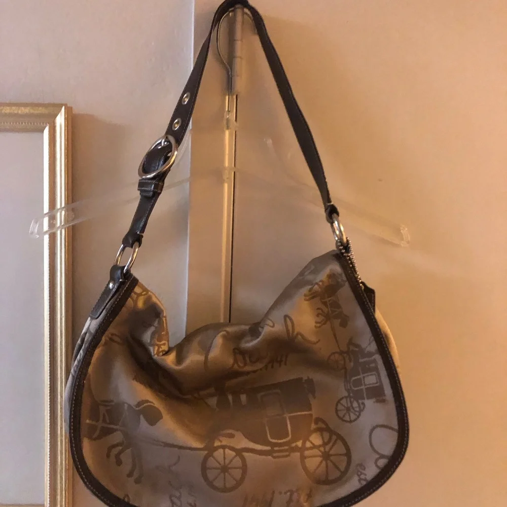 € Coach “Ashley” Sateen Stagecoach Purse- $200 or $180 w/offer